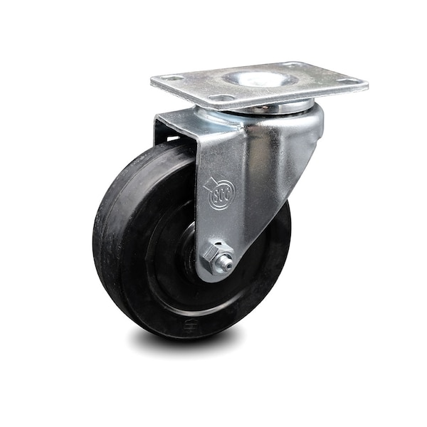 4 Inch Soft Rubber Wheel Swivel Top Plate Caster